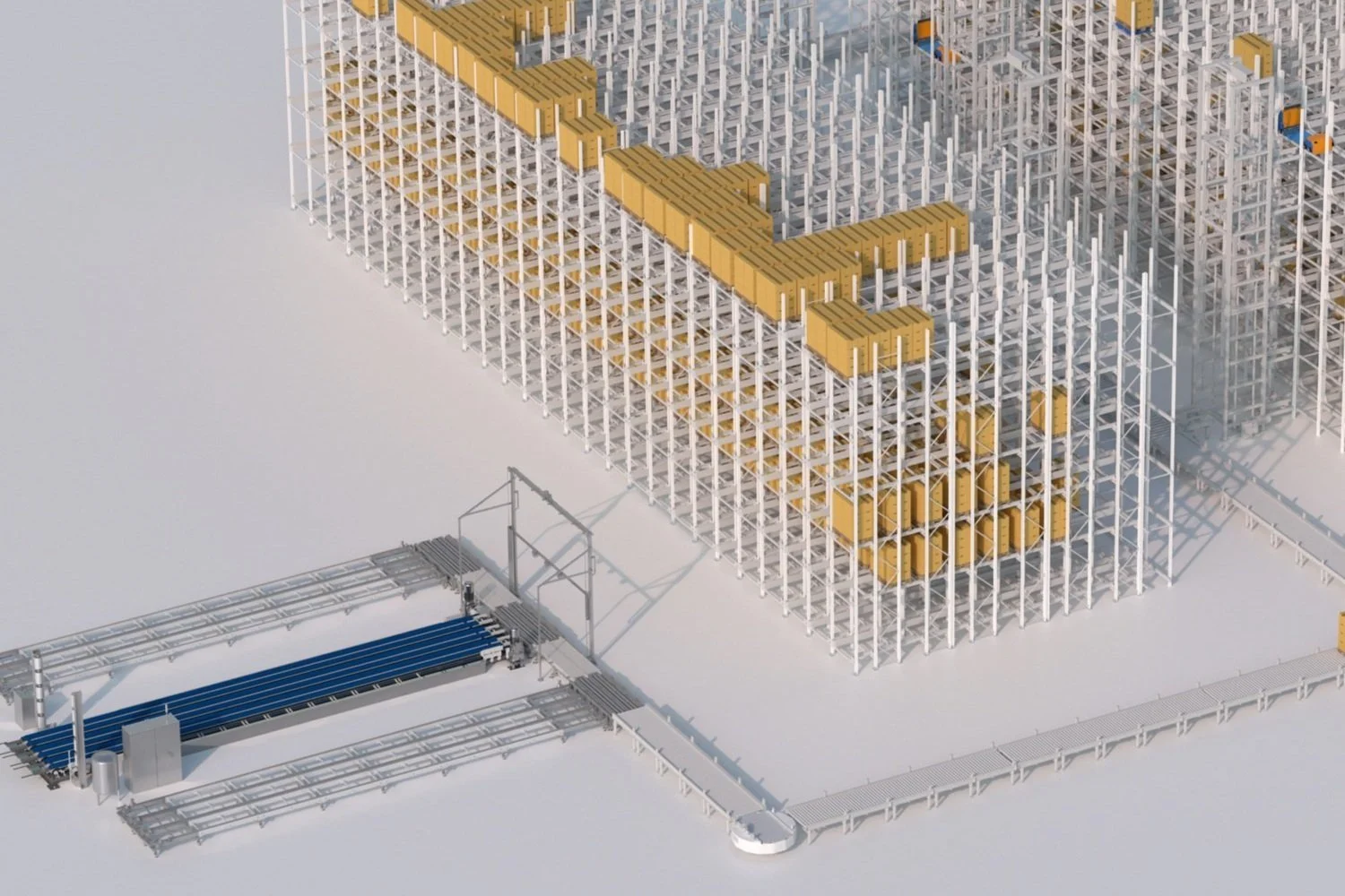 Q-Loader top view, pallet arrangement